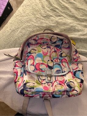 Coach Multicolor Signature Circle Print Backpack